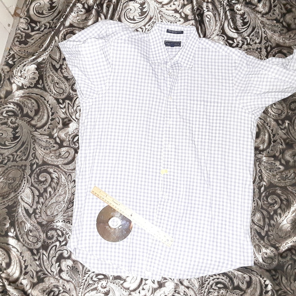 new PAUL FREDRICK xl mens blue shirt